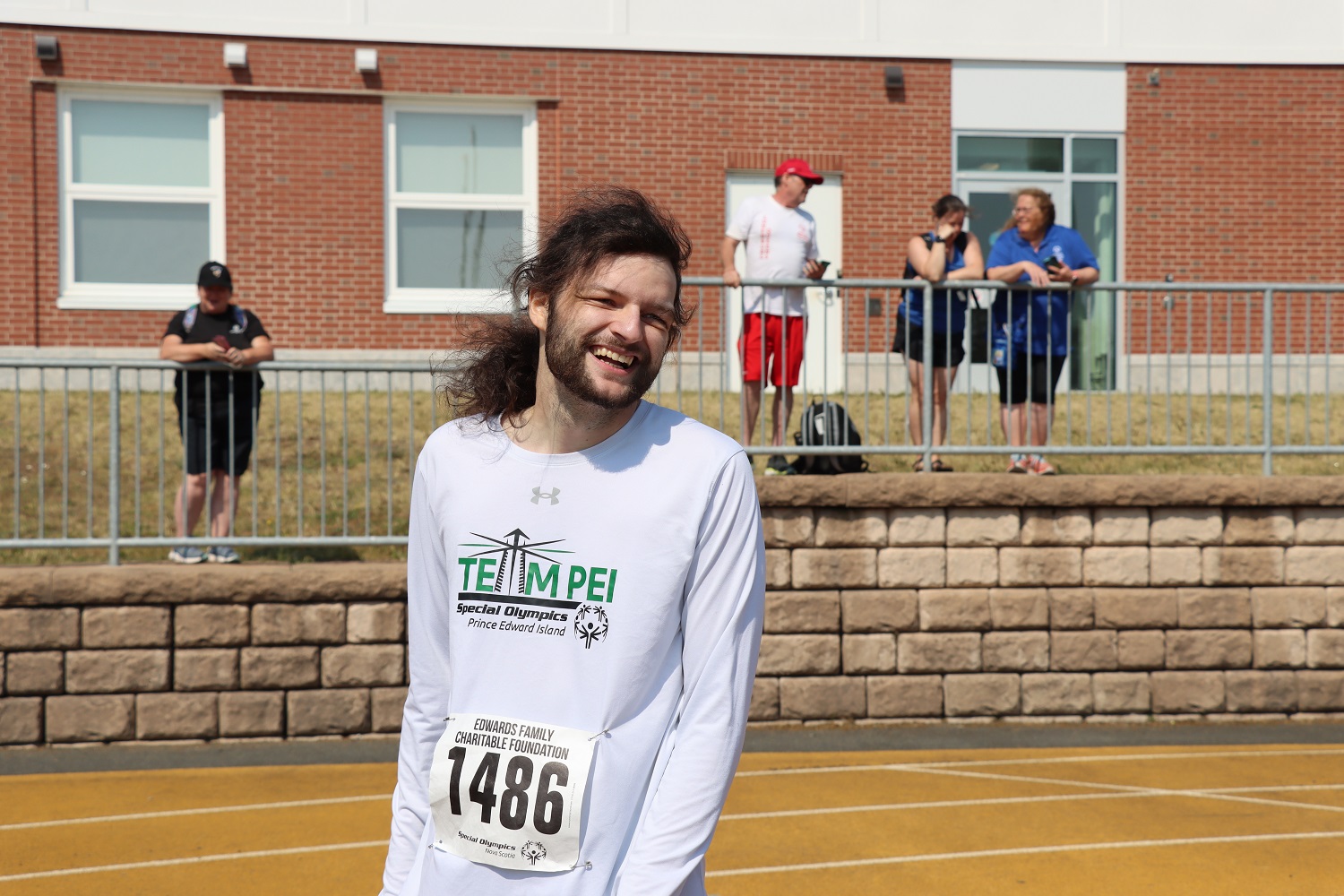 Team PEI 2026 Athletics athlete, Keegan Waite, smiling after a race Team PEI 2026 Athletics athlete, Keegan Waite, smiling after a race