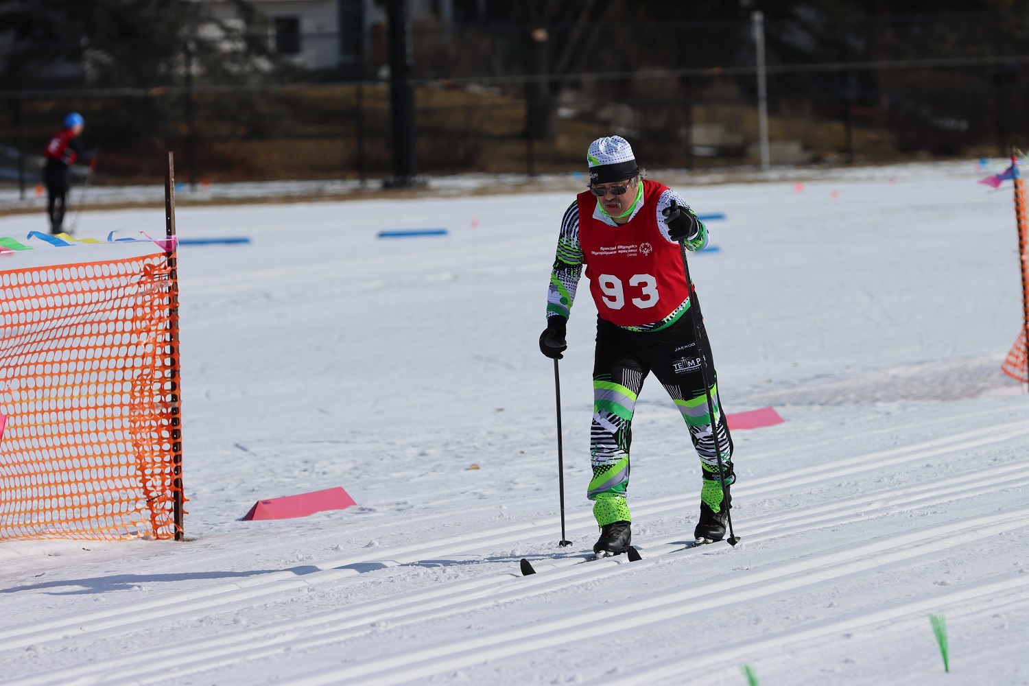 An athlete competes in Cross Country skiing An athlete competes in Cross Country skiing