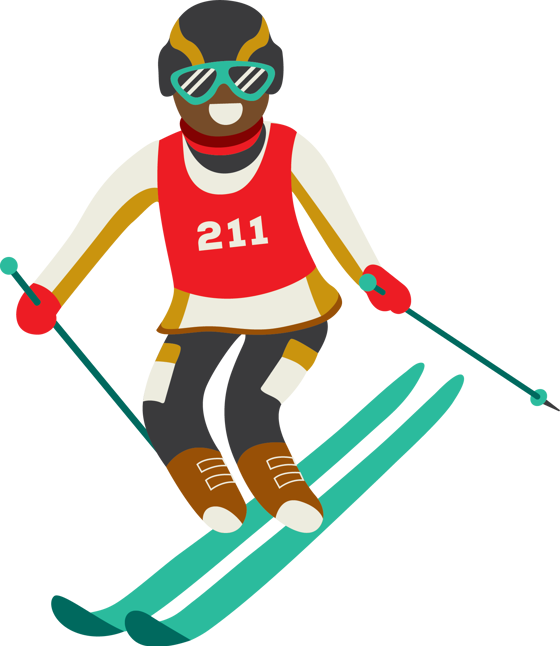 Illustration d'une personne faisant du ski