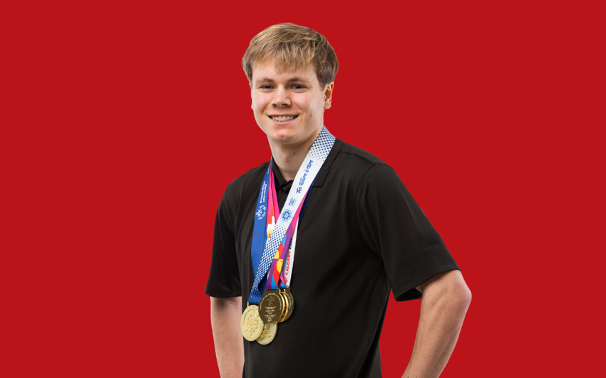 Sebastian Gylander with Red Background.
