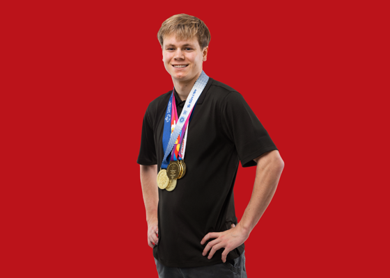 Sebastian Gylander with Red Background.