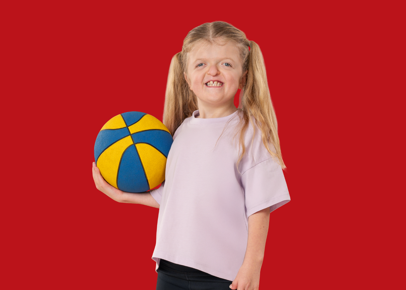 Madelyn Murphy with red background. 