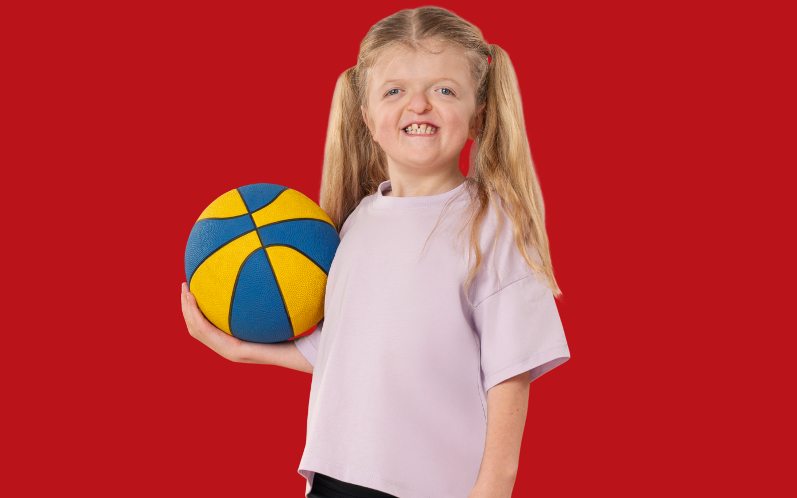 Madelyn Murphy with red background. 