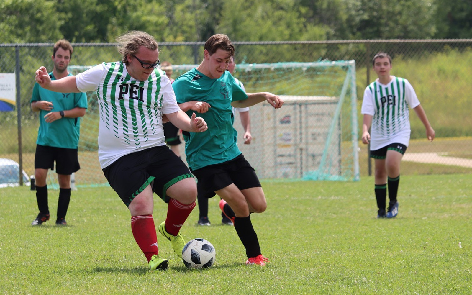 Team PEI 2026 Soccer athlete on the field playing soccer
