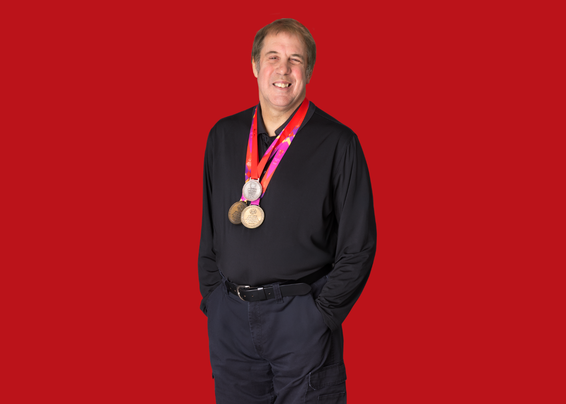 Bill Smith with red background.