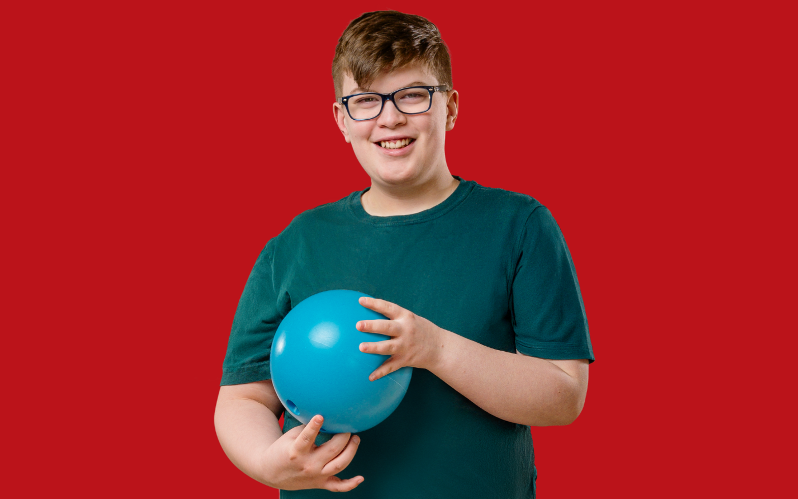 Gabe Hunt with red background.