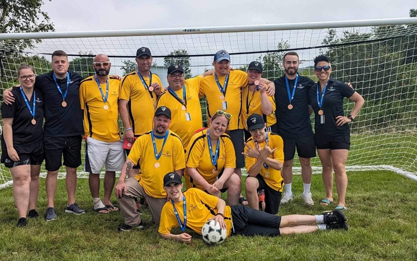 Lisa Murphy with her Special Olympics Nova Scotia Soccer team.