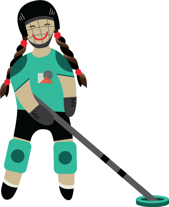 Illustration d'une personne jouant au hockey sur gazon