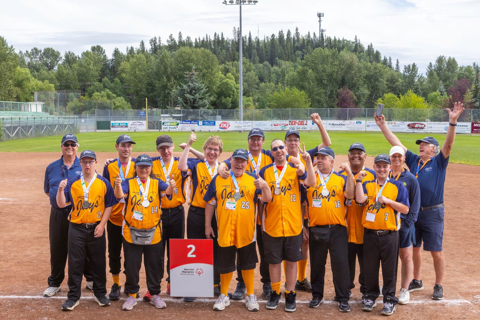 Campbell River athletes and coaches at the 2025 SOBC Games