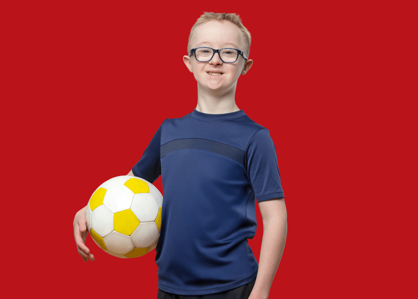 Max Fielden with red background.