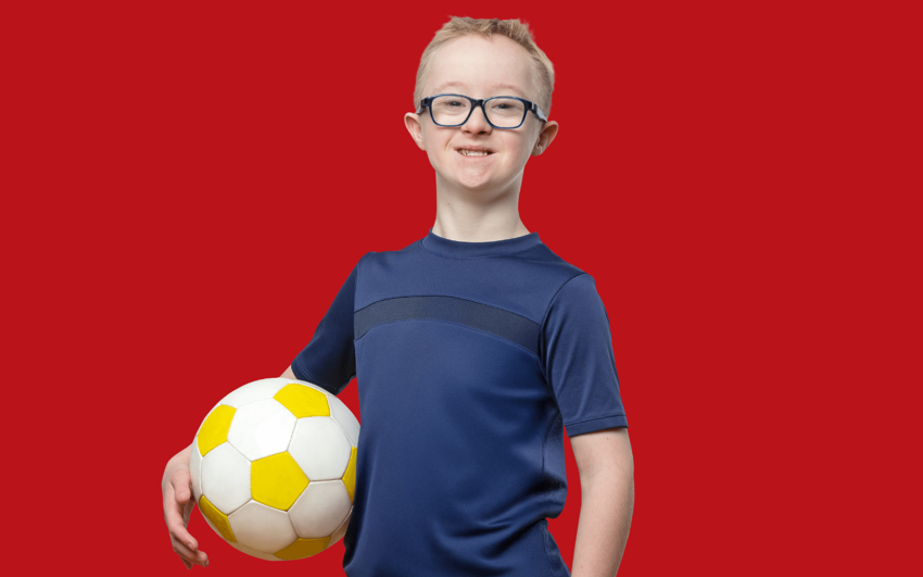 Max Fielden with red background.