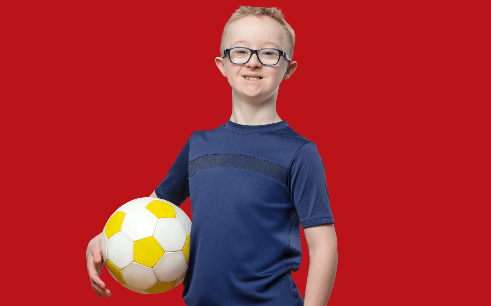 Max Fielden with red background.