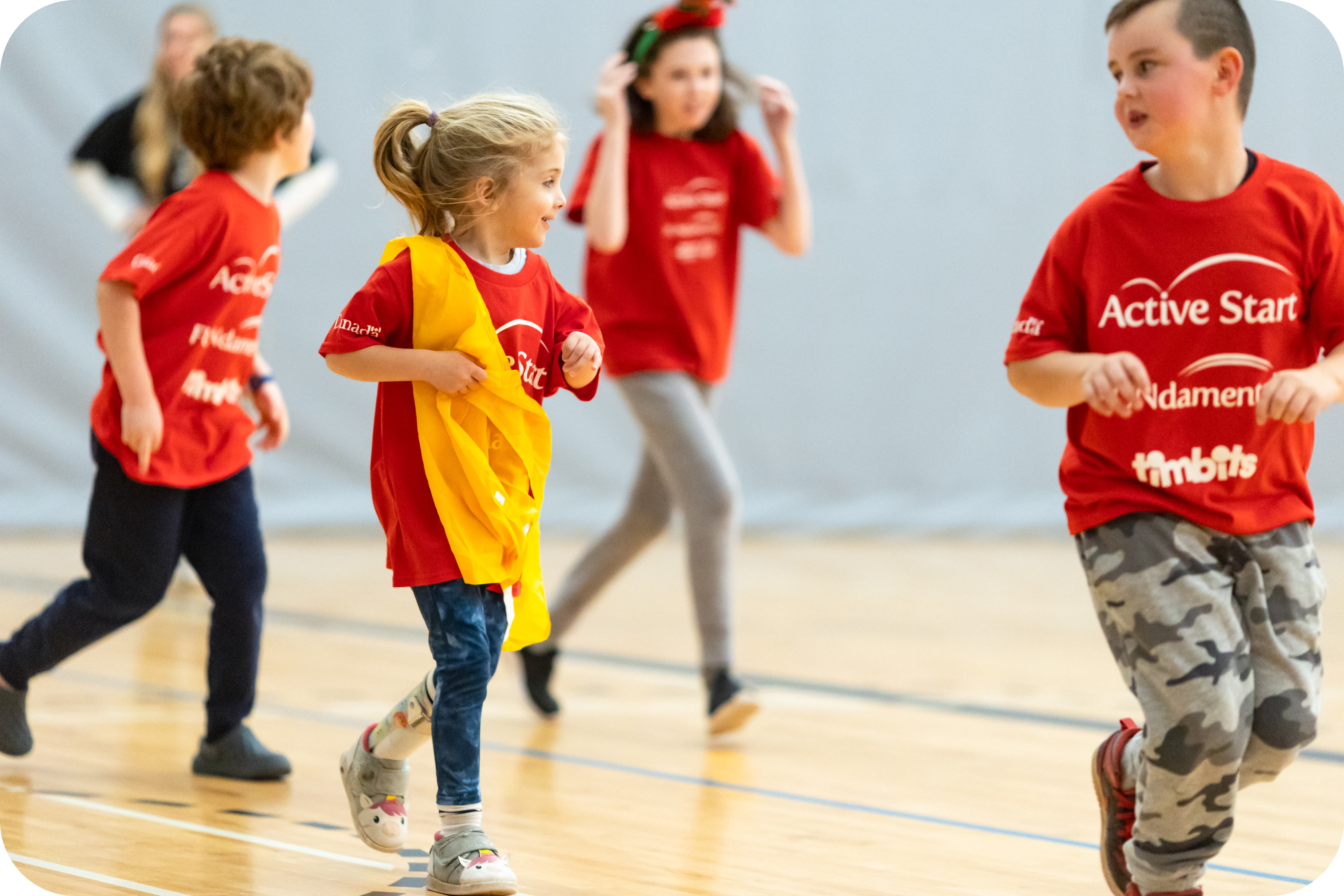 Children Running - Curved Edges