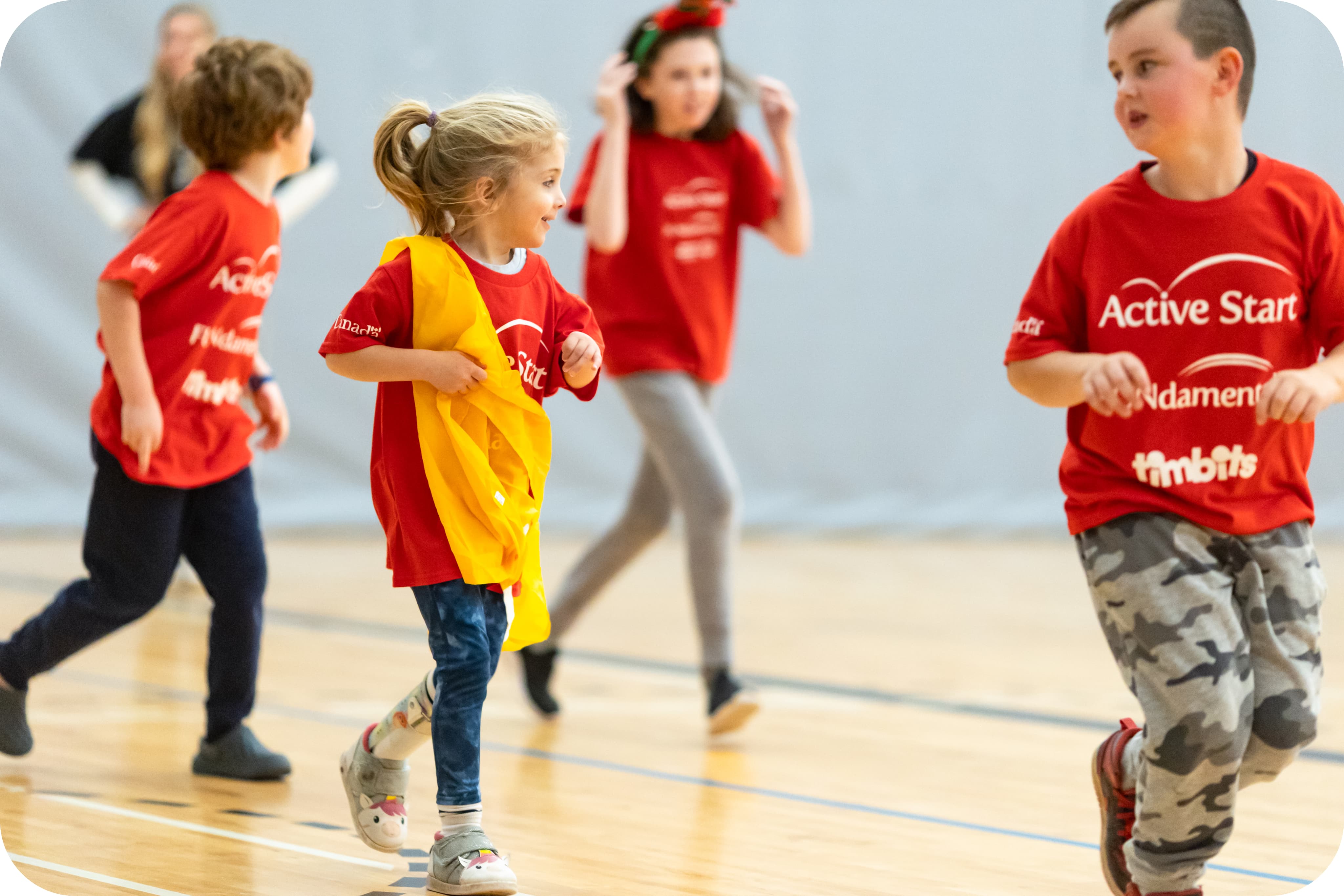 Children Running - Curved Edges