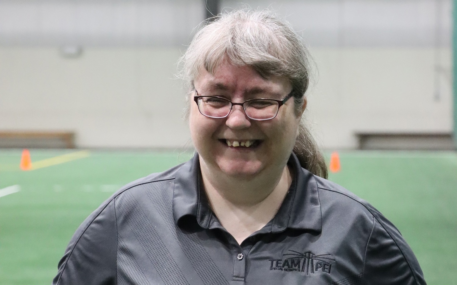 Team PEI 2026 Bocce athlete, Rolanda Bridges, standing on the bocce court