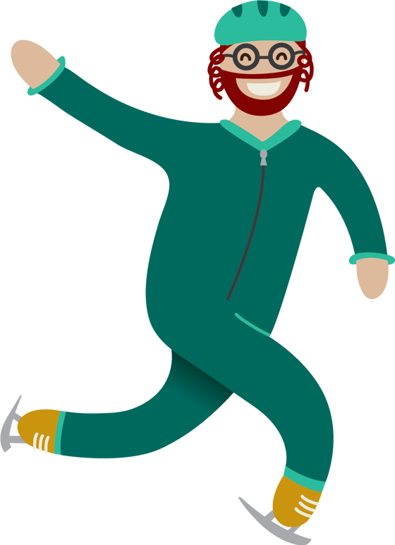 Illustration d'une personne faisant du patin de vitesse