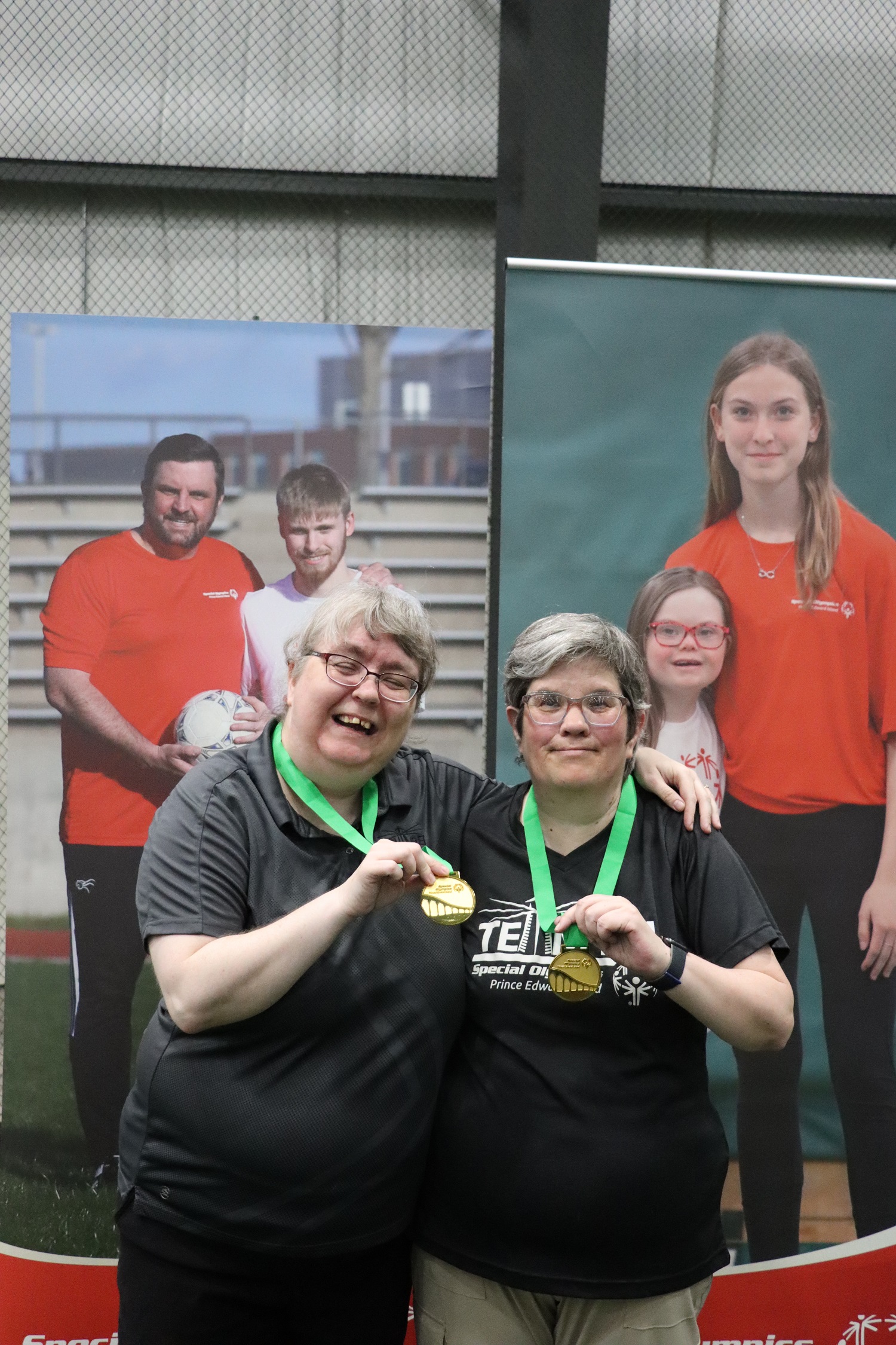 Special Olympics Team PEI 2026 Bocce athletes, Rolanda Bridges and Michelle O'Hanley with their medals