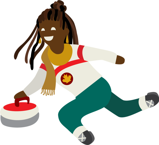 Illustration d'une personne jouant au curling.