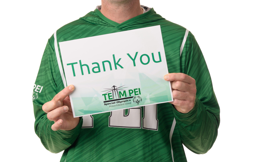 Team PEI softball athlete, Brian McNab, saying thank you