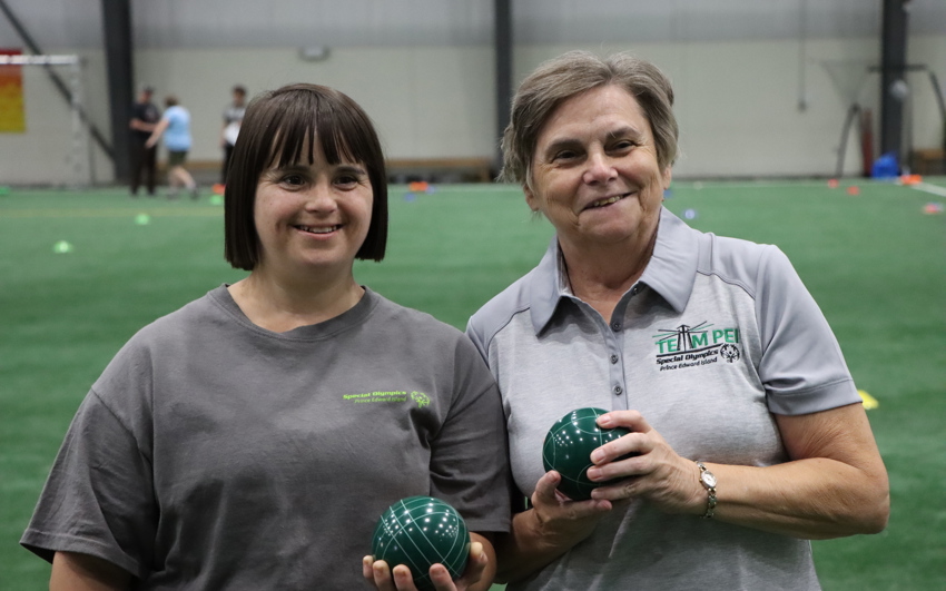 Special Olympics PEI, Bocce, Athlete with Volunteer 