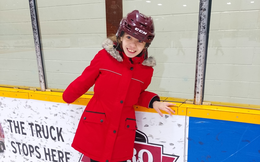 Sophia skating at the ice rink.