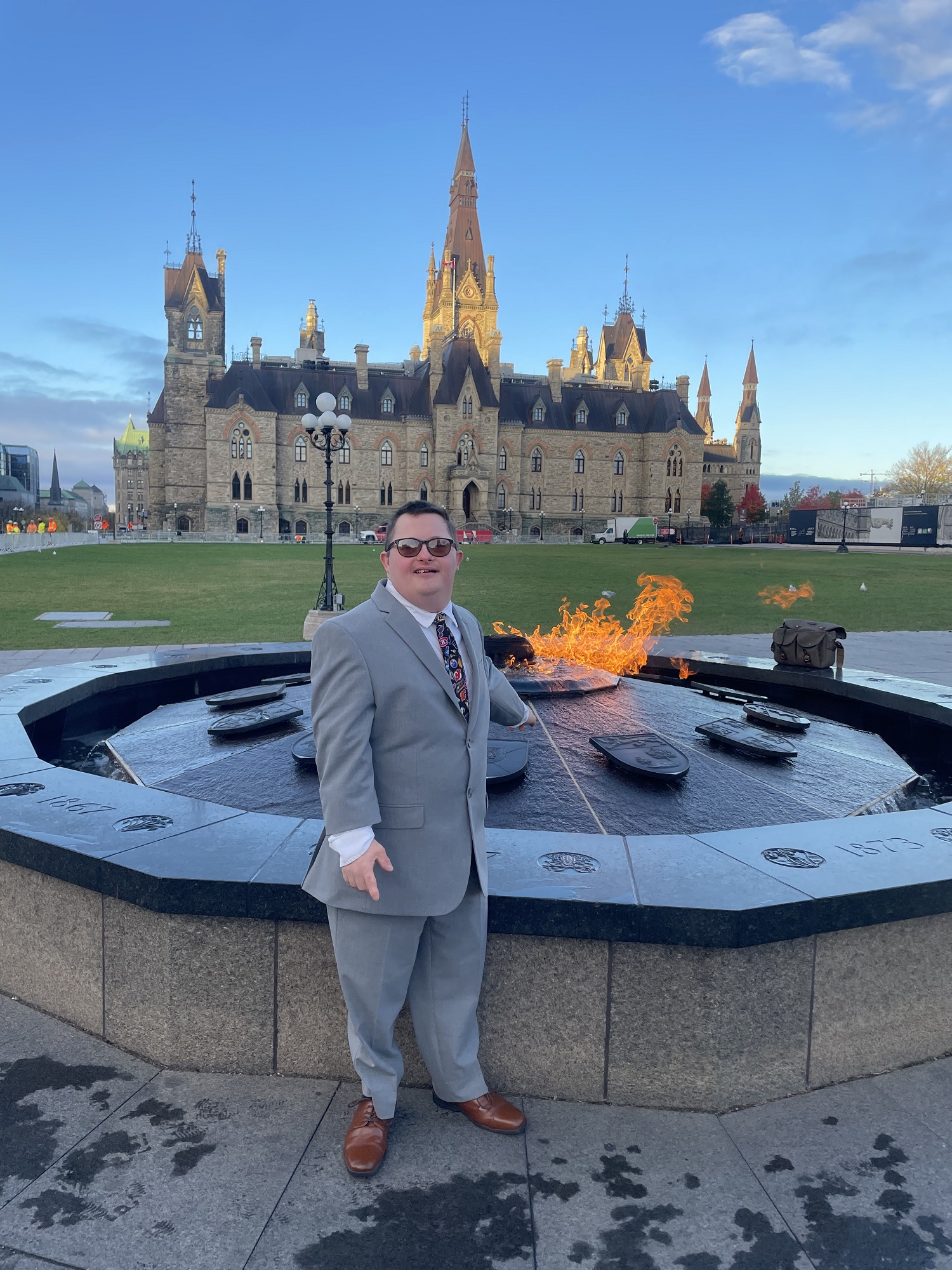 Special Olympics athlete Colton Matheson on Parliament Hill for Hill Day 2025