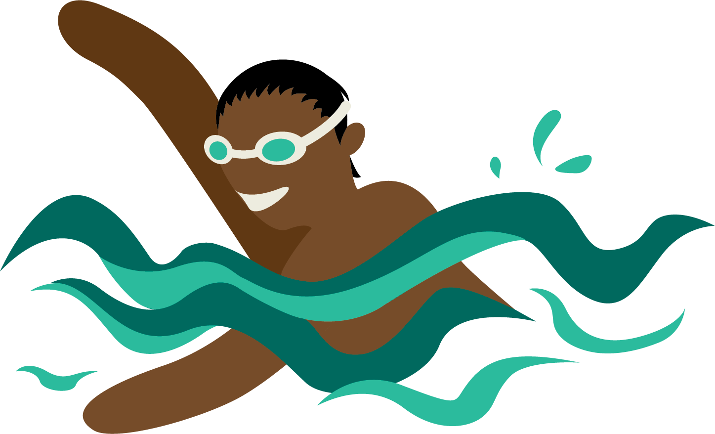 Illustration of a person swimming