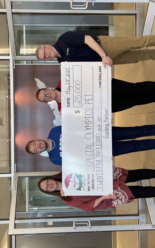 Special Olympics PEI, PEI Mutual Insurance Company, Cheque Presentation, 4 People