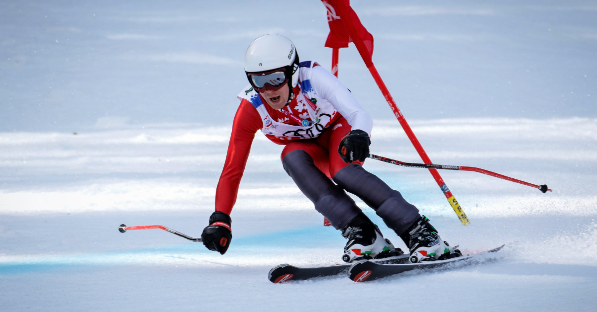 Matthew Fields is pictured downhill skiing