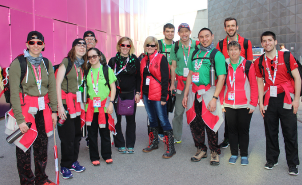 Minister Carla Qualtrough (centre) with Special Olympics Team Canada 2017 in Austria.