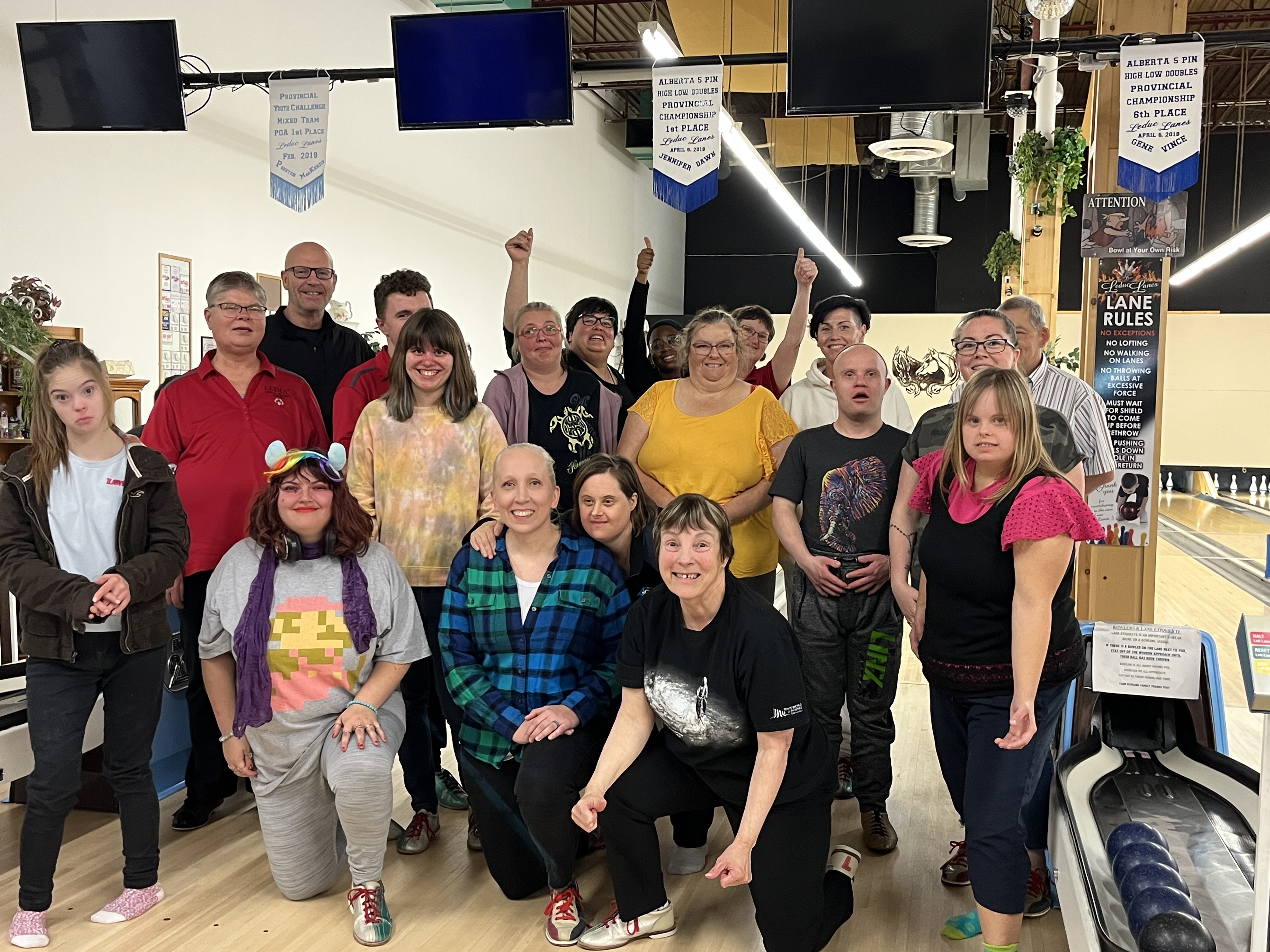 Bowlers from Special Olympics Leduc