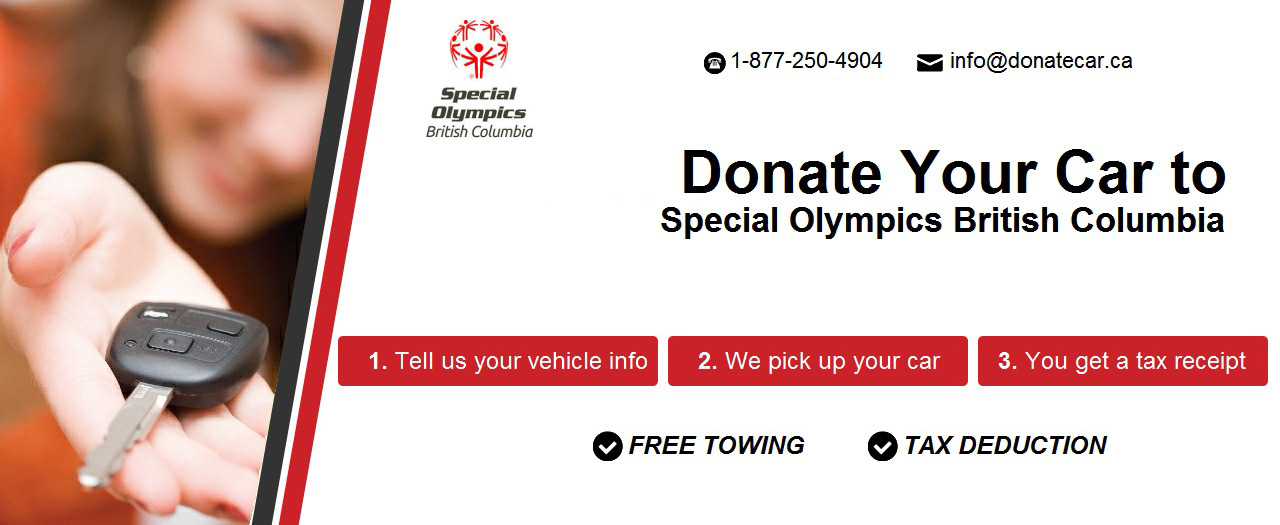Donate a car banner by telling us your vehicle info, we pick up your car, then you get a tax receipt. Phone: 1-877-250-4904. Email: info@donatecar.ca