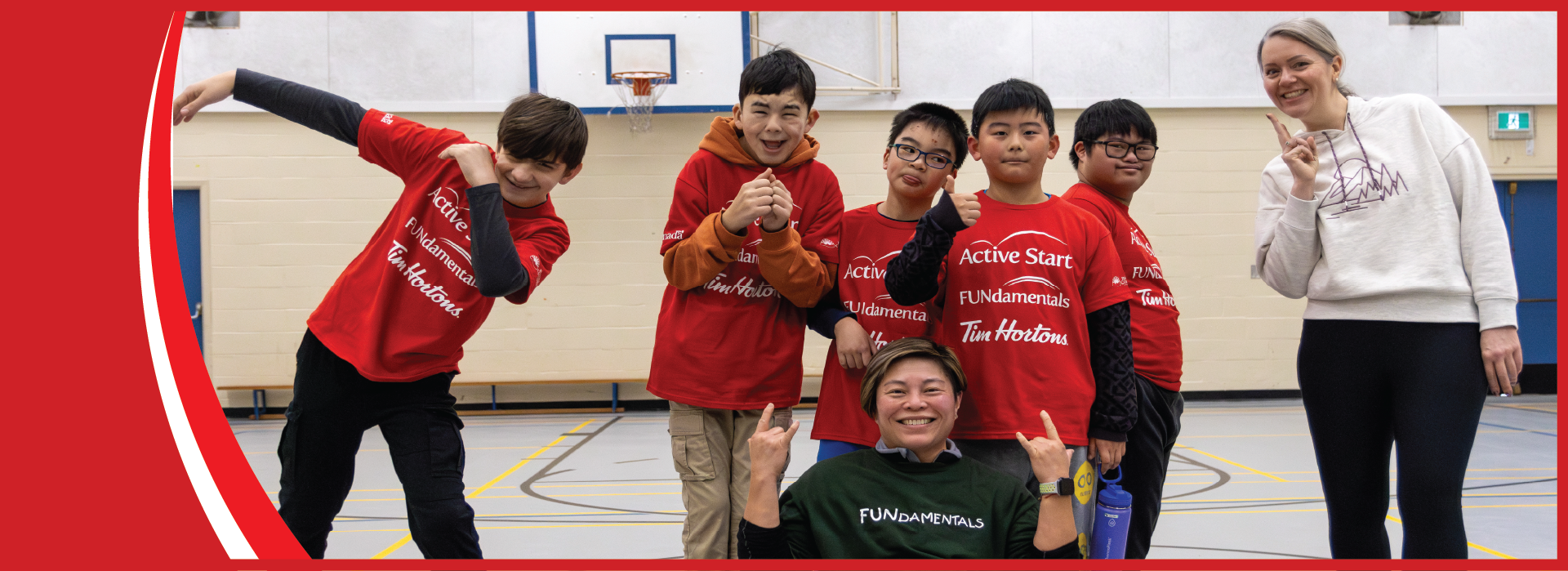 Banner of youth athletes
