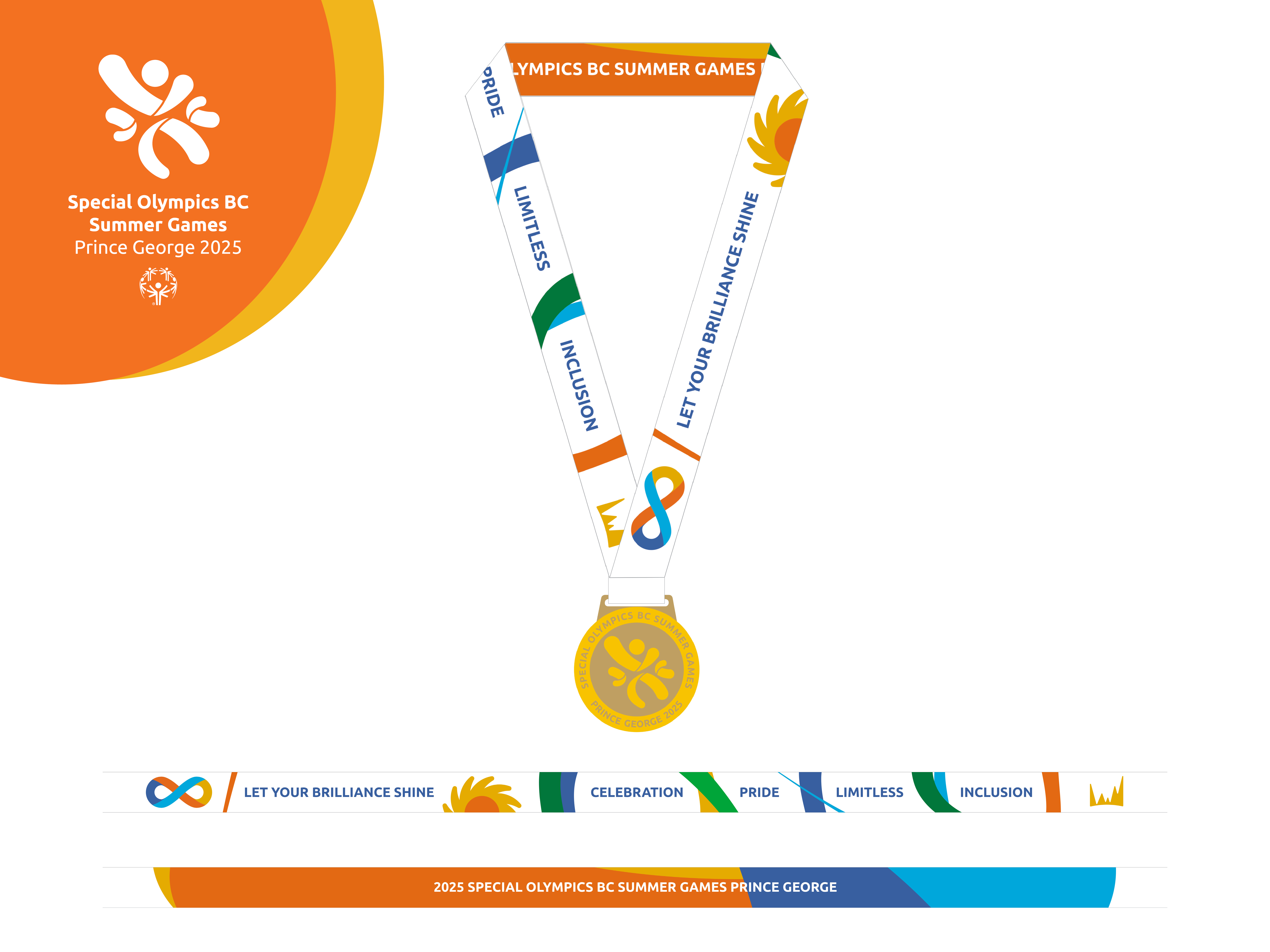 Images of the 2025 SOBC Games logo, medal, and ribbon