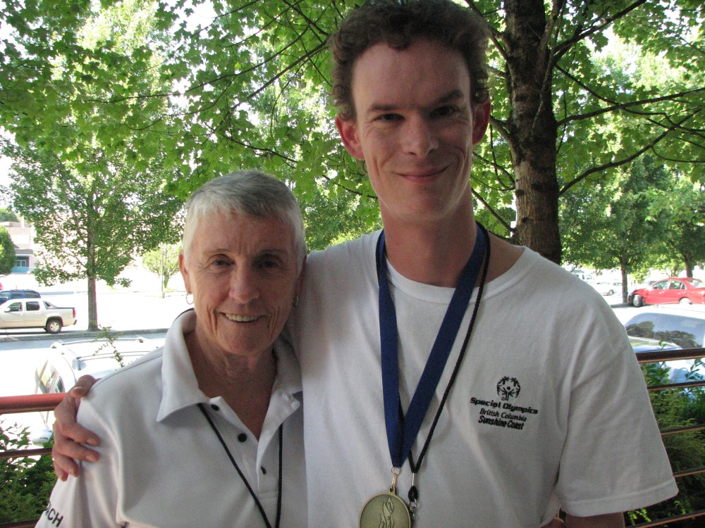 SOBC – Sunshine Coast coach Marilyn Adams with Micheal Oswald