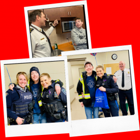 Oliver celebrates his 20th birthday as an officer for a day with the Summerside Police Services