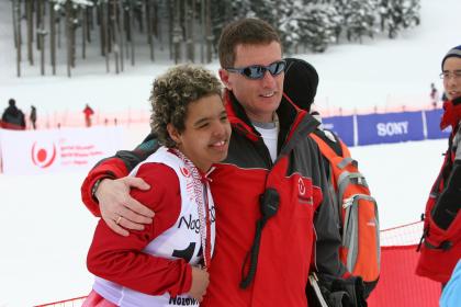 Special Olympics athlete and coach
