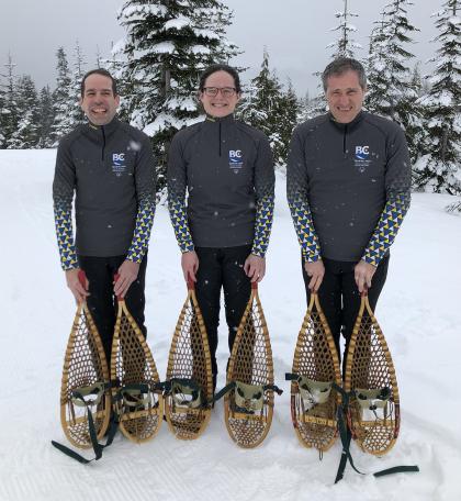 Special Olympics Team BC 2020 snowshoeing athletes