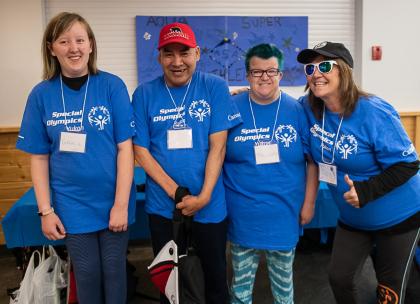 SOY athletes with SOY coach at the 2019 Development Games