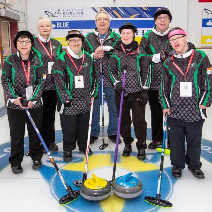Special Olympics PEI, 5 Athletes with 2 Coaches, Curling, Team PEI