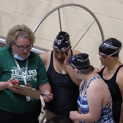 Special Olympics PEI, Coach with 3 Athletes, Swimming