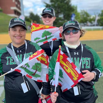 Special Olympics PEI, 3 Athletes, PEI Flag, Team PEI