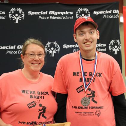 Special Olympics PEI, Staff with Athlete, 5-Pin Bowling