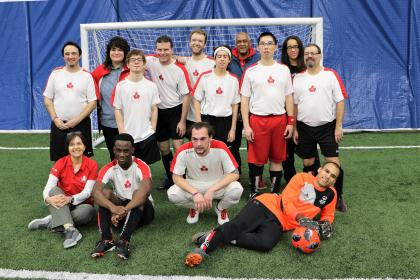 Eddie with his soccer team.