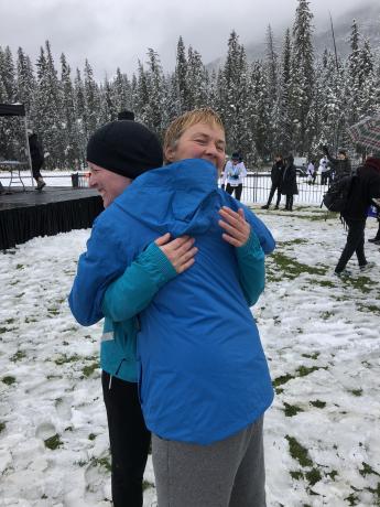 Jenny and Amanda in Banff