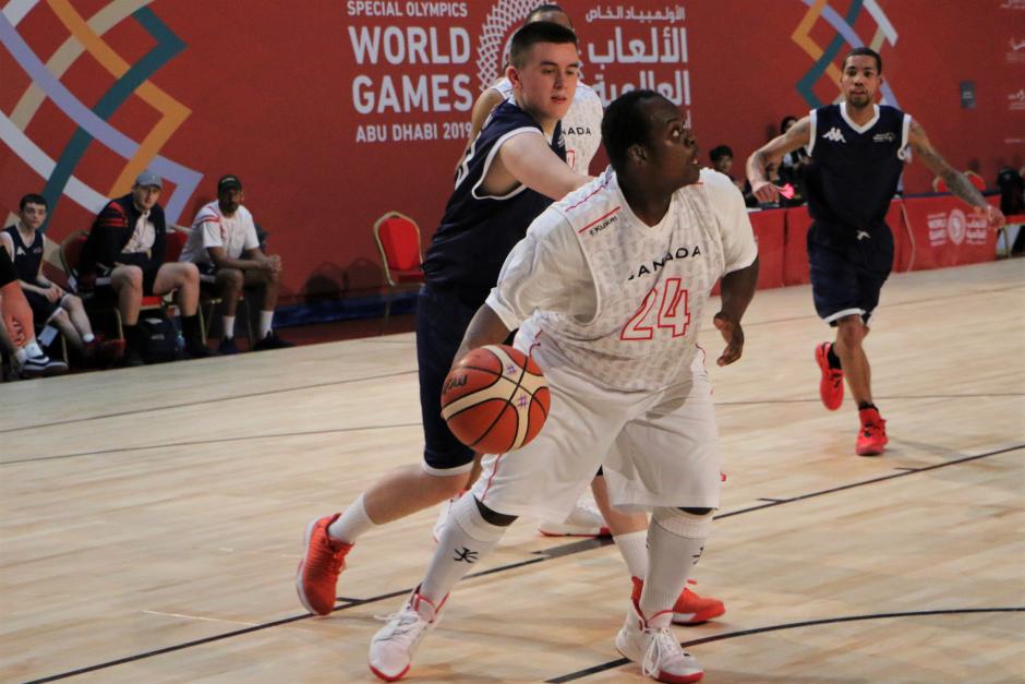 SO Team Canada basketball player Vidal in action during the game against Great Britain.