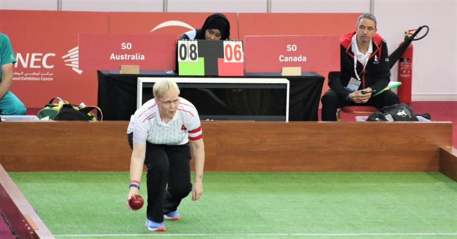 SO Team Canada bocce player Kerry Lane competes on the court at World Games.