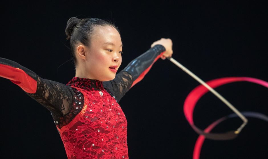 "SO Team Canada rhythmic gymnast Kimana Mar competes at World Games.