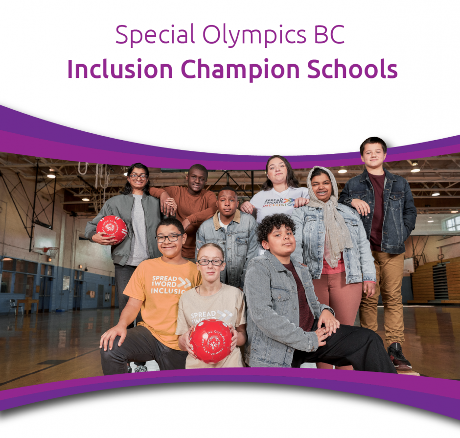 Special Olympics athletes and classmates in a school