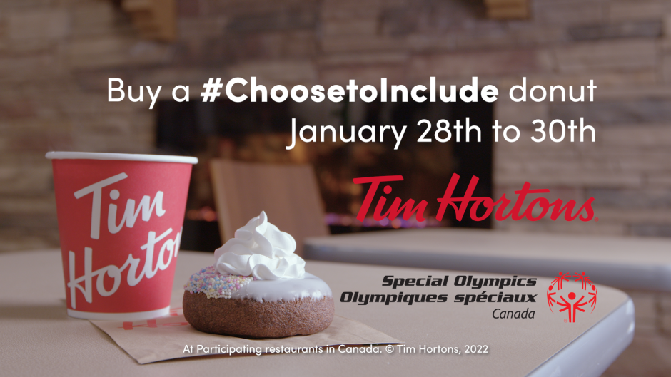 #ChoosetoInclude Donut is back at Tim Hortons Jan. 28 - 30